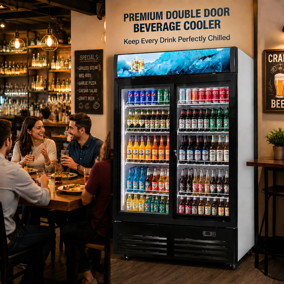 Merchandising Sliding Door Refrigerator