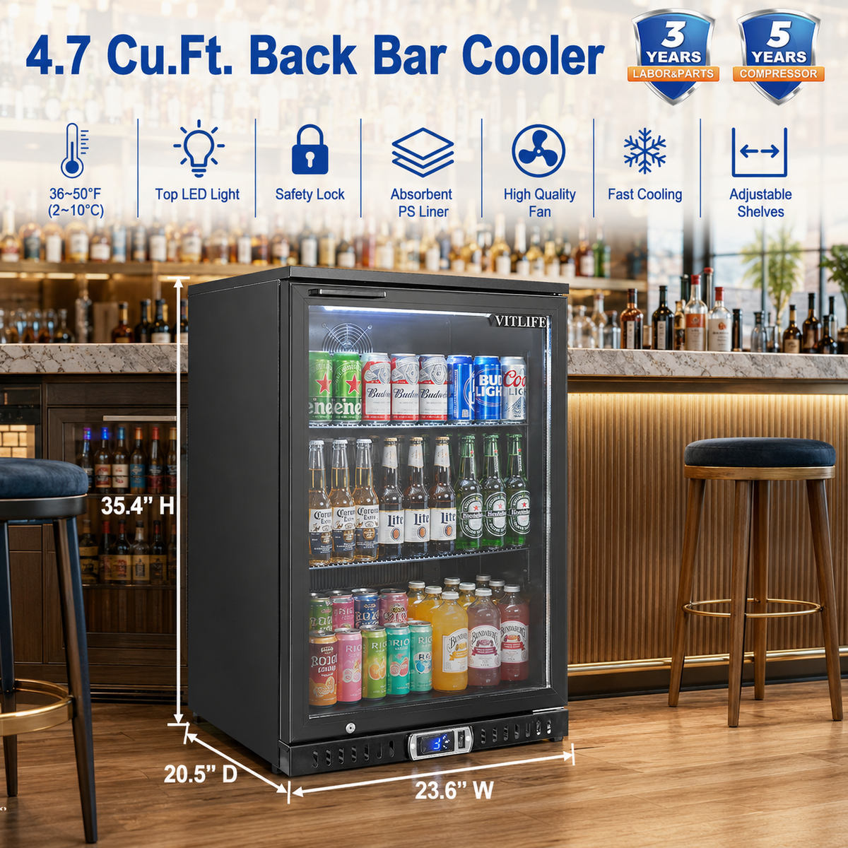 One Hinge Door Backbar Cooler