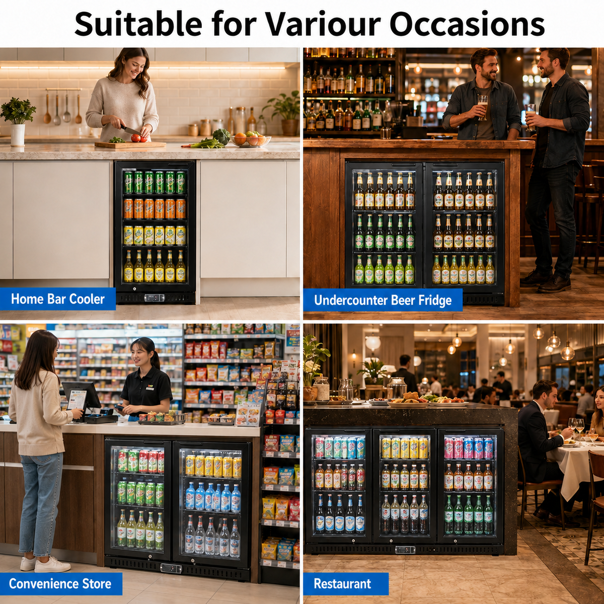 Three Sliding Door Backbar Cooler