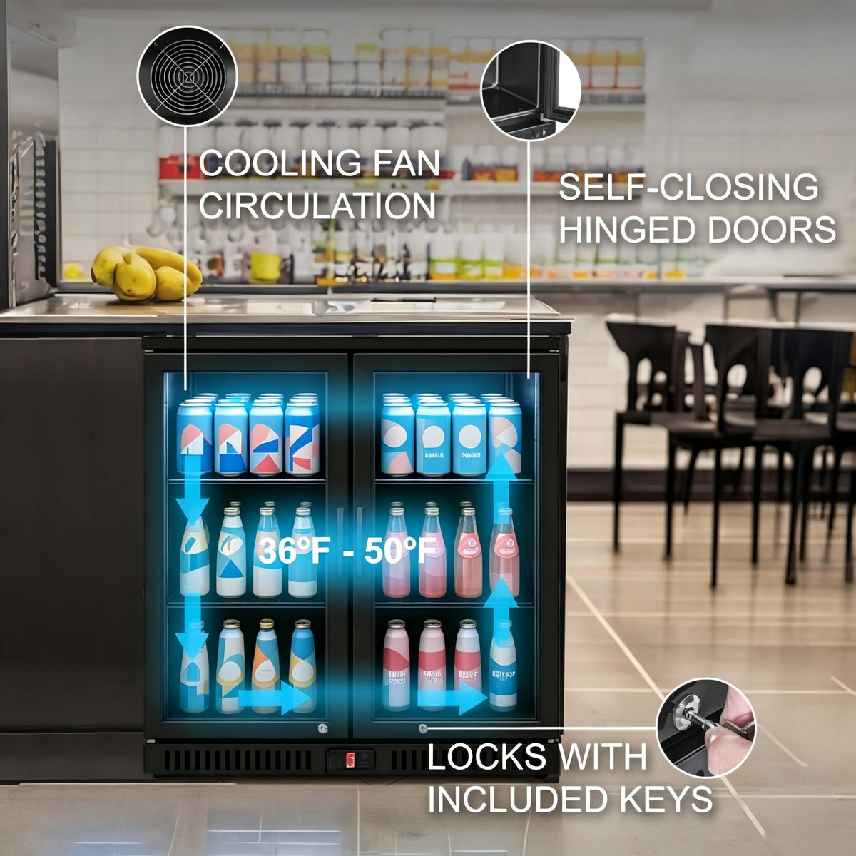 Two Hinge Door Backbar Cooler