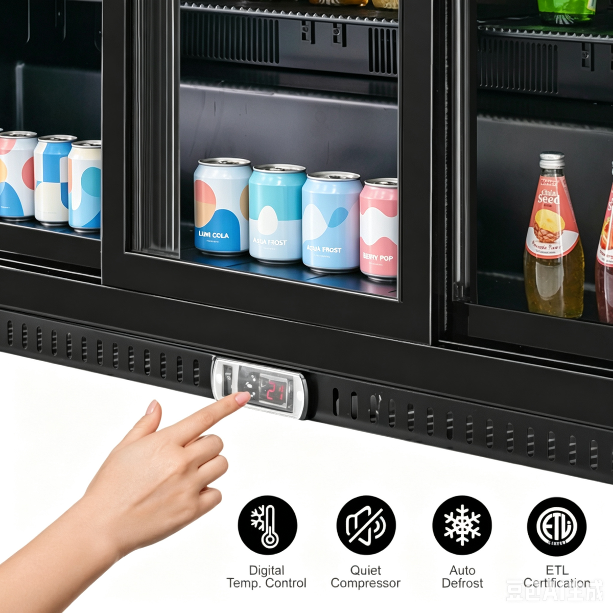 Three Sliding Door Backbar Cooler