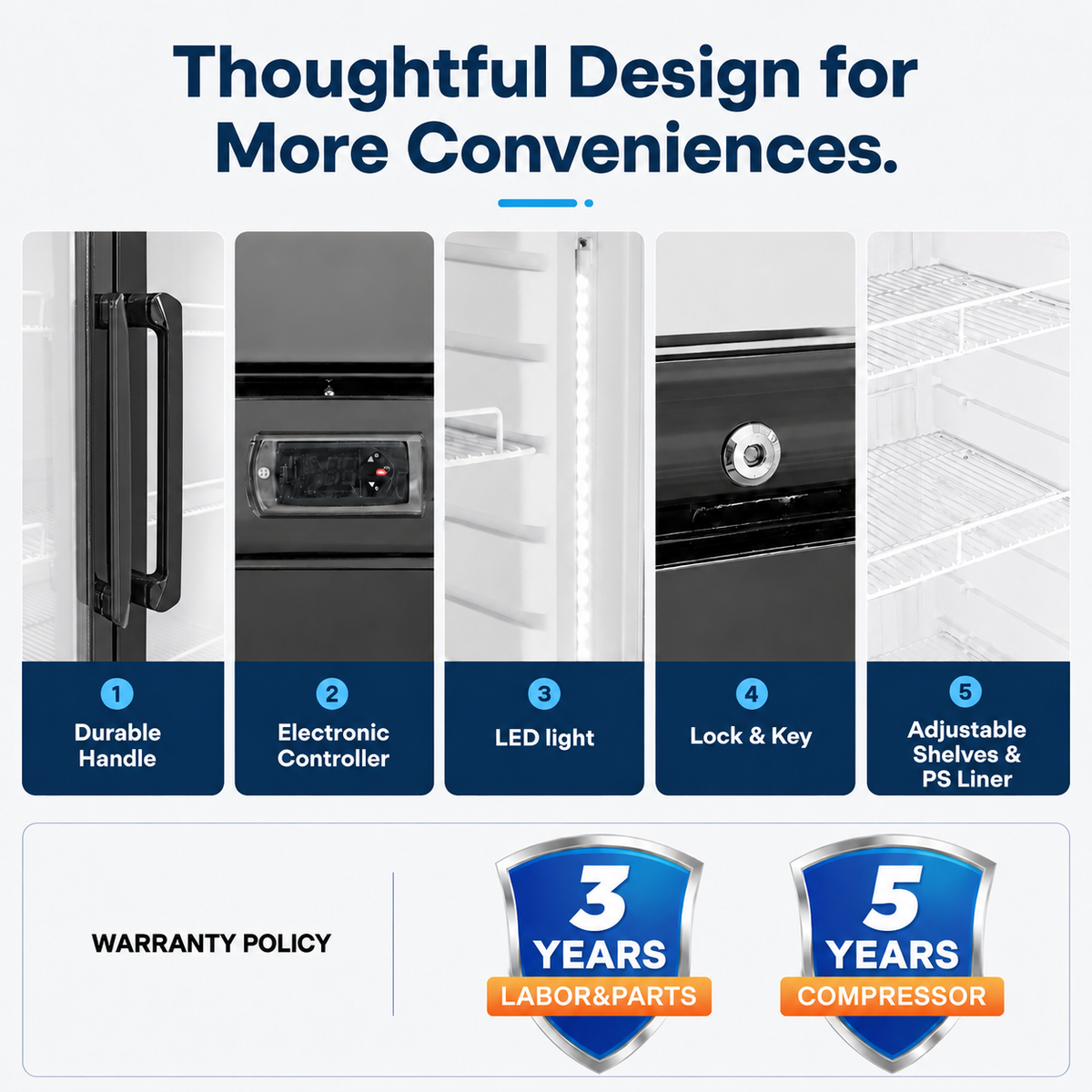 Merchandising Swing Glass Door Refrigerator - Double Doors