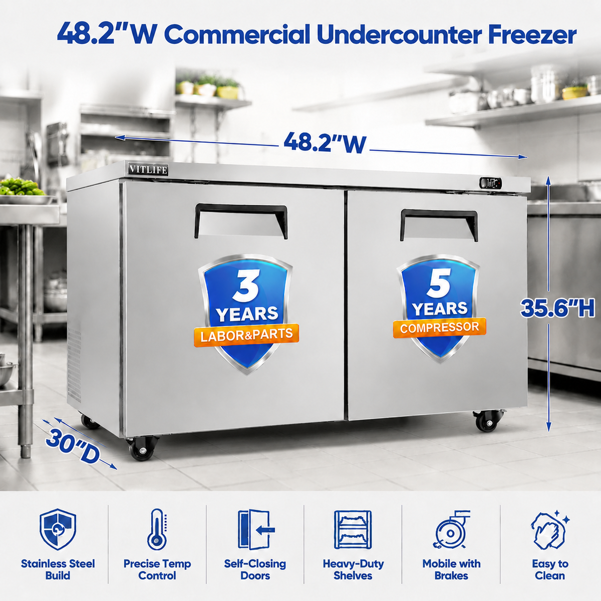 Under Counter Freezer - Double Doors