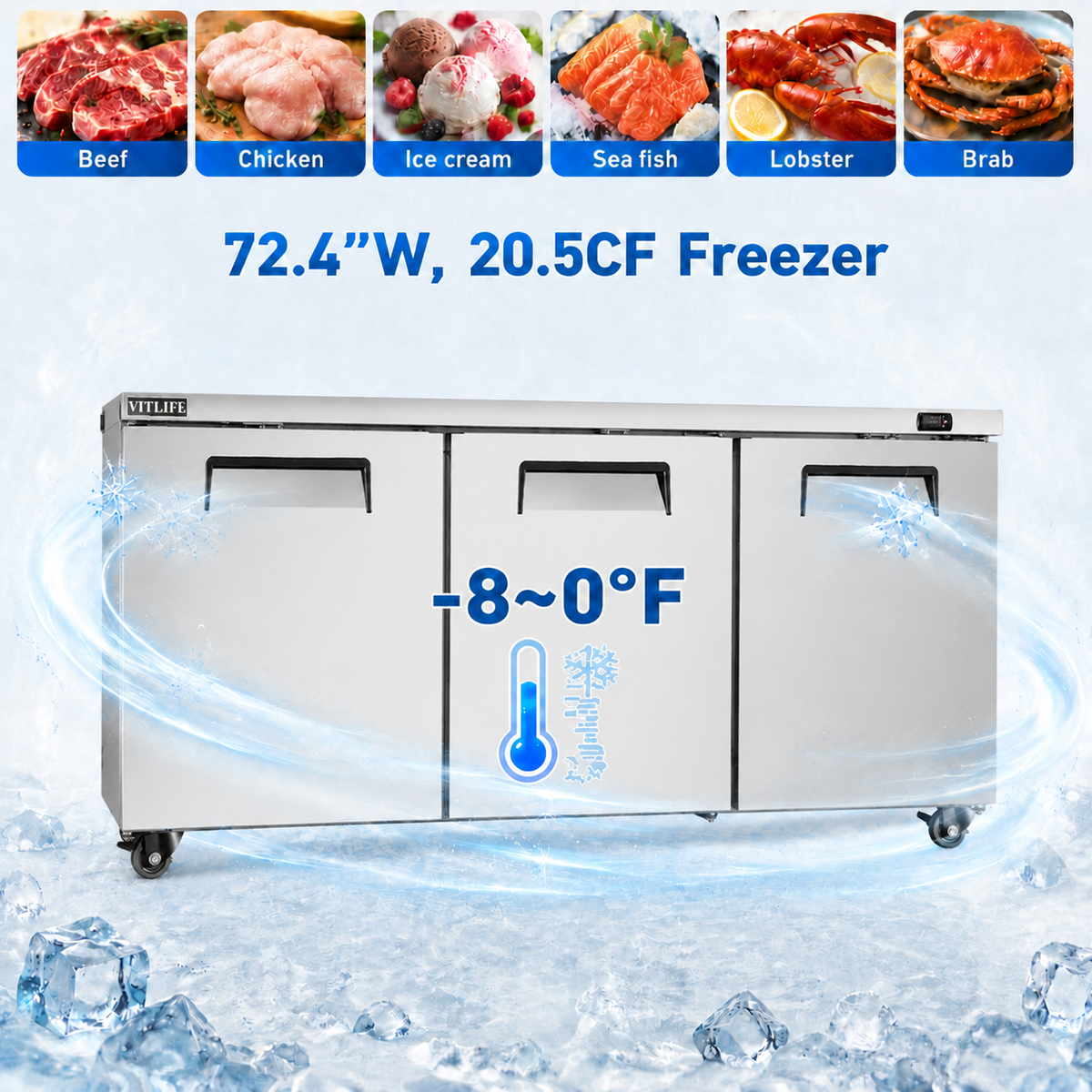 Under Counter Freezer - Three doors