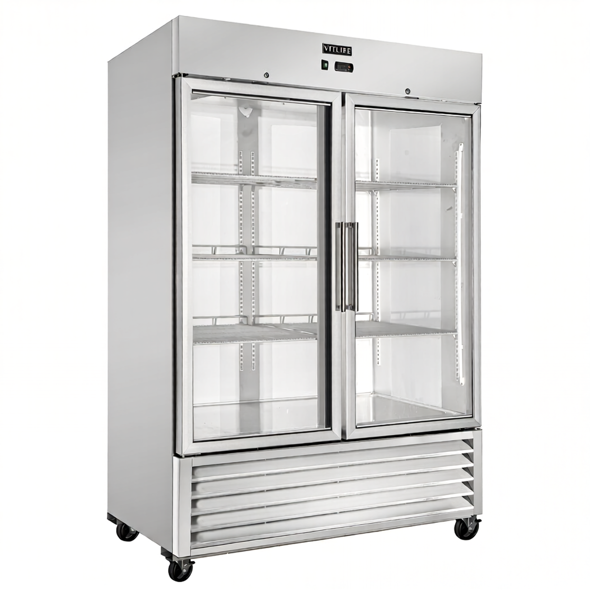 Bottom Mounted Glass Double Door Freezer