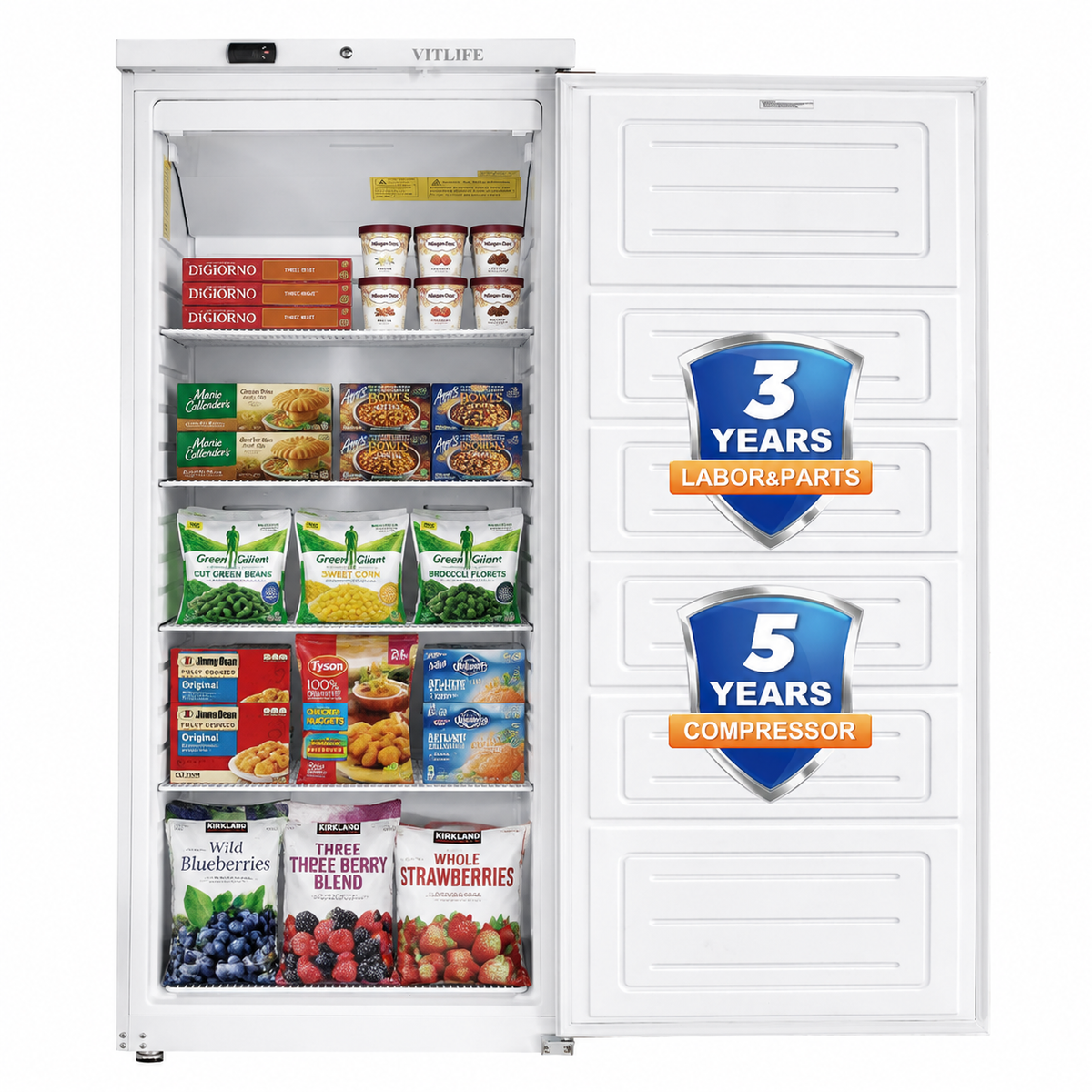 Upright Ventilated Freezer - Solid Door