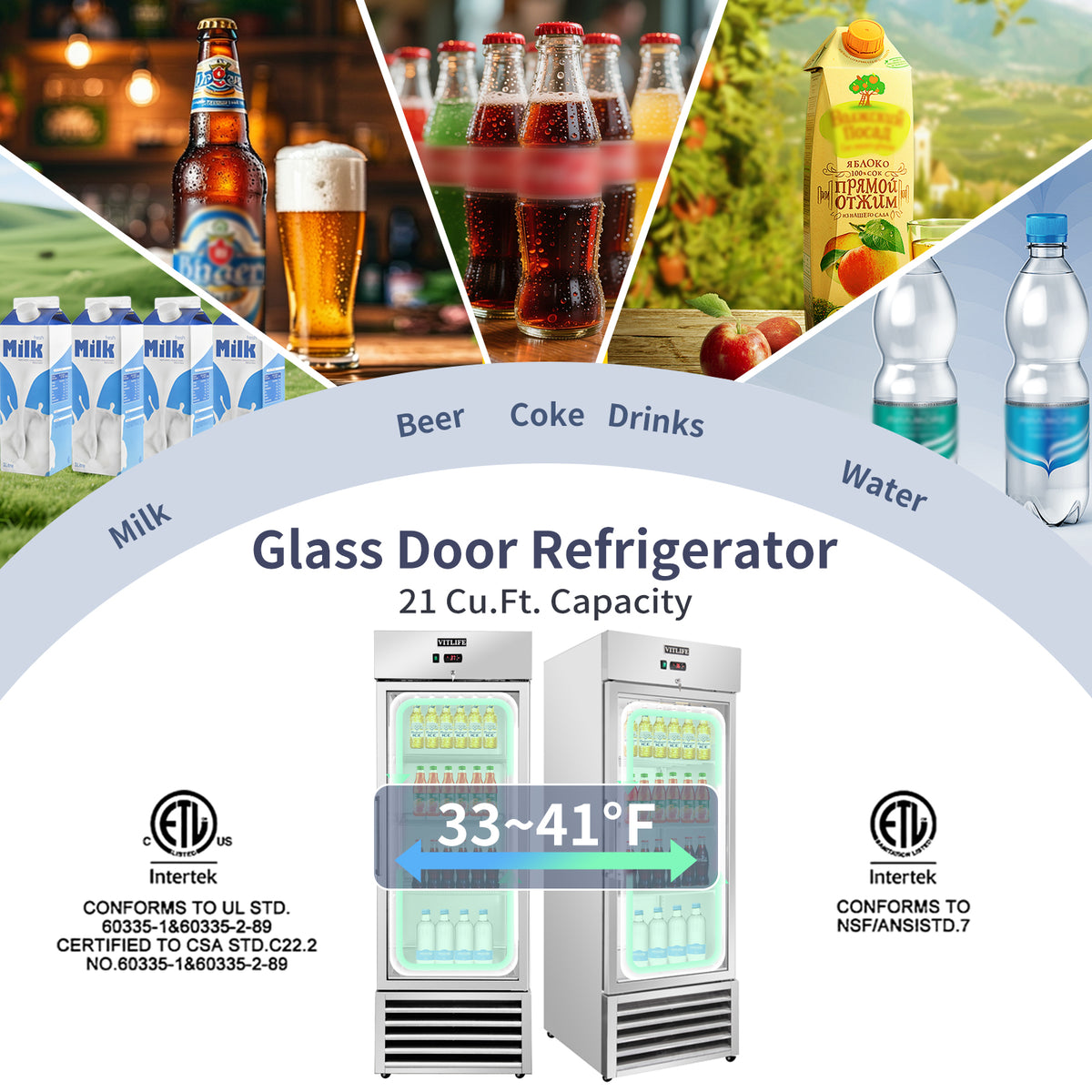 Bottom Mounted Glass Door Refrigerator