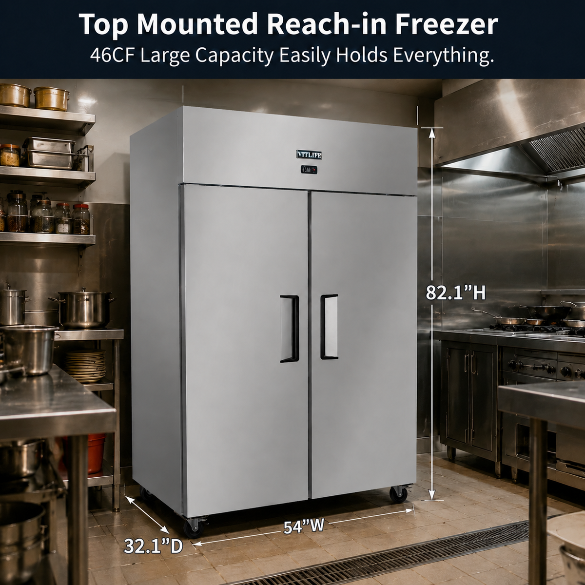 Top Mounted Solid Double Door Freezer