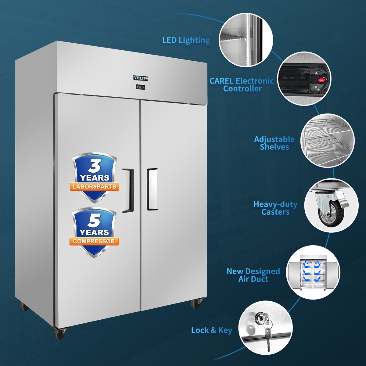 Top Mounted Solid Double Door Refrigerator