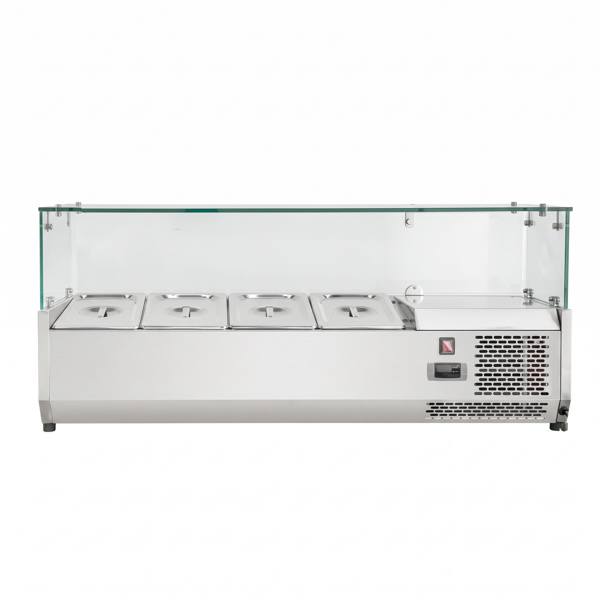 Countertop Refrigerated Display with Glass Guard - Four Pans