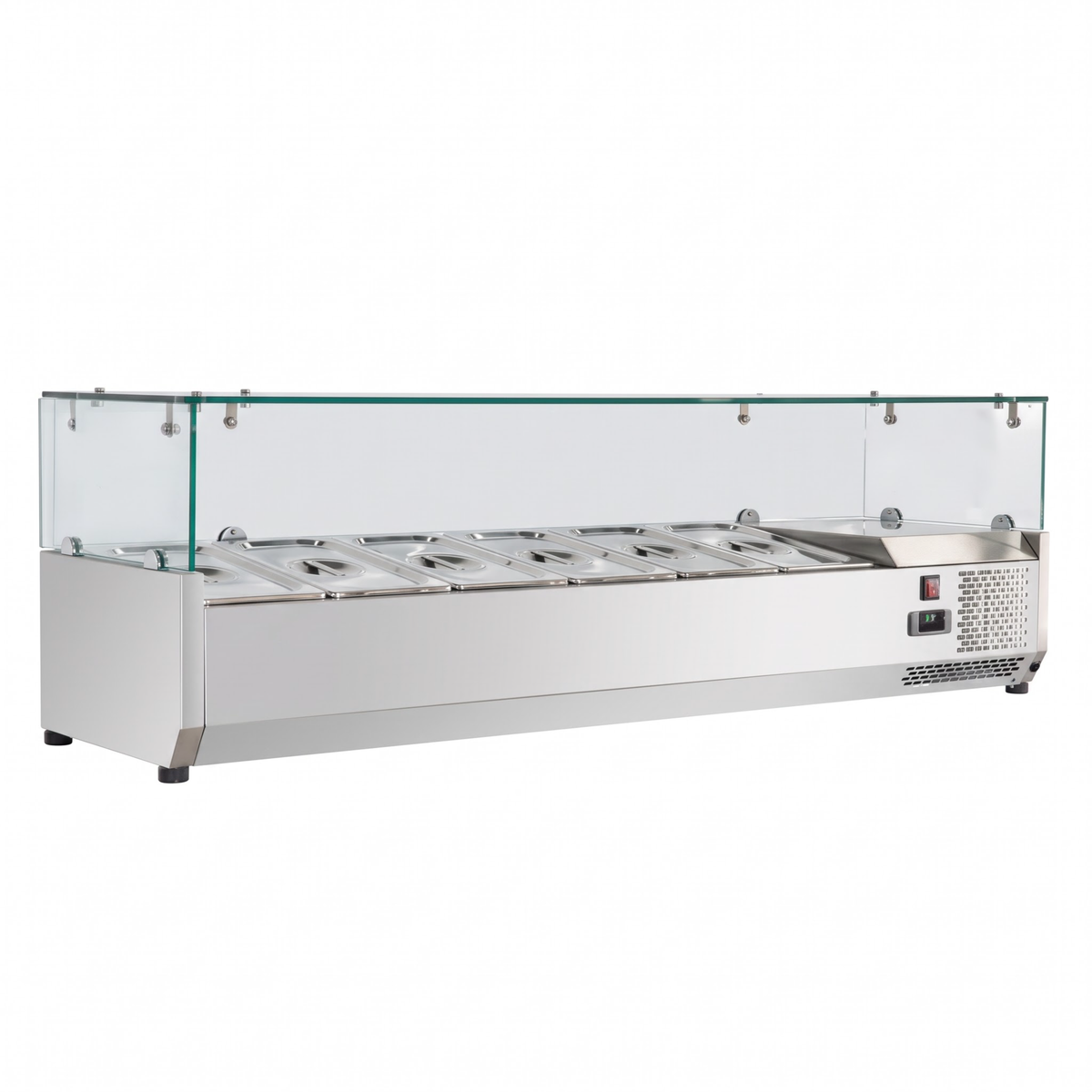 Countertop Refrigerated Display with Glass Guard - Six Pans