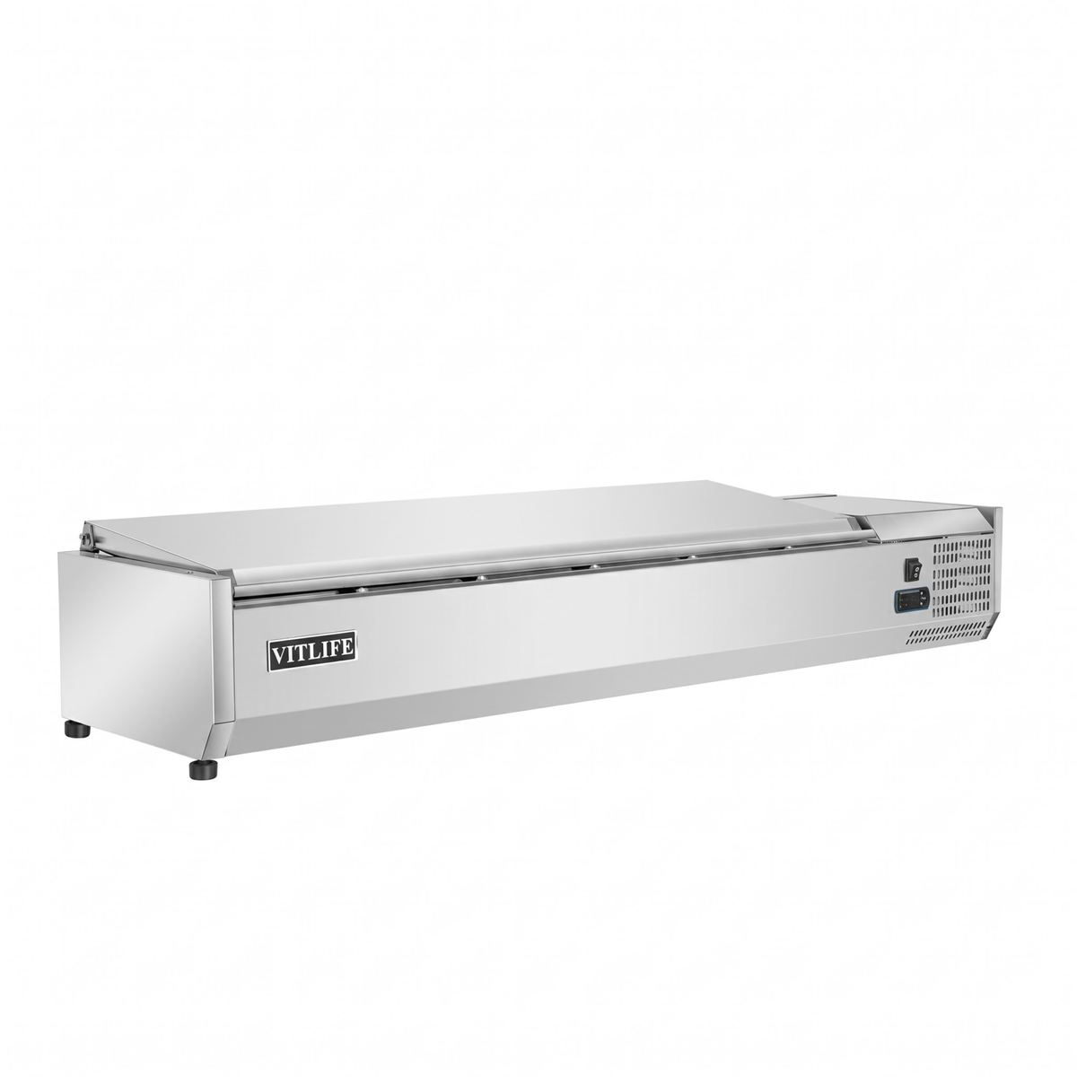 Countertop Refrigerated Display with Stainless Steel Lid - Nine Pans