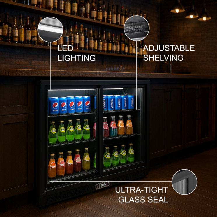 Two Sliding Door Backbar Cooler