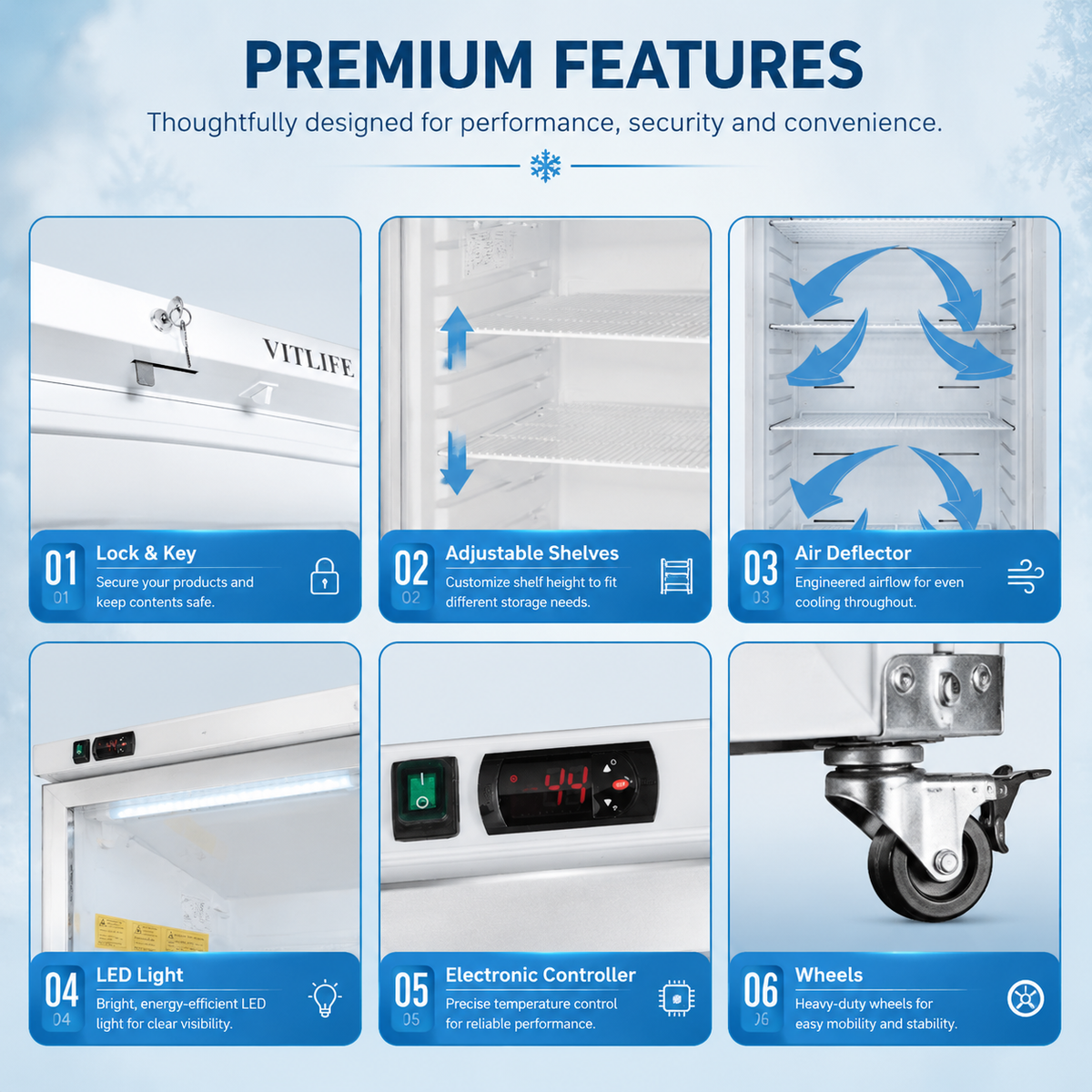 Upright Ventilated Freezer - Glass Door