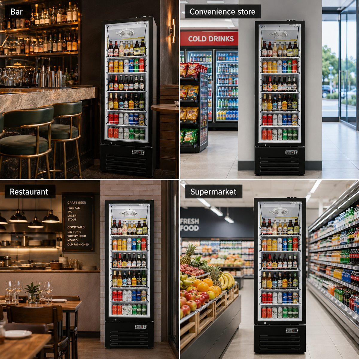Merchandising Swing Glass Door Refrigerator - One Door