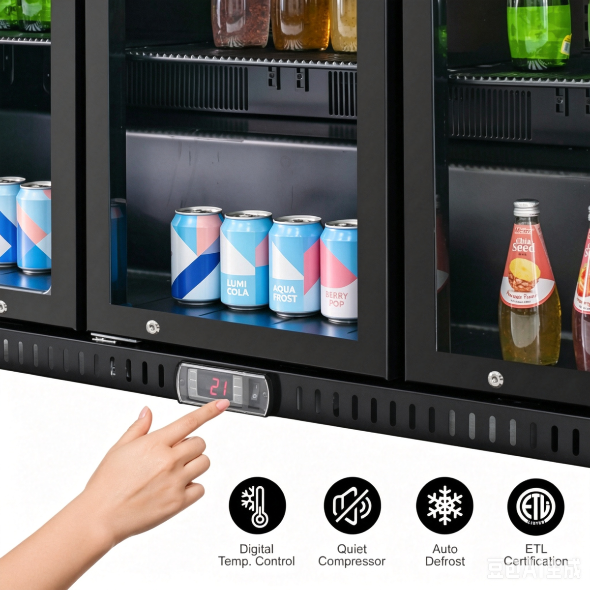 Three Hinge Door Backbar Cooler