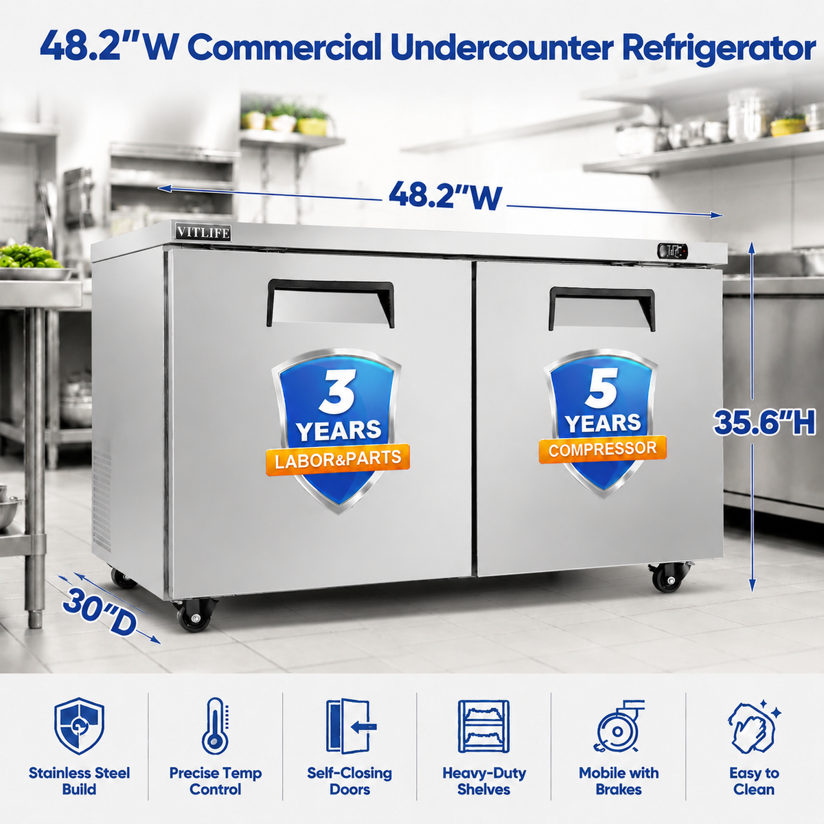 Under Counter Refrigerator - Double Doors