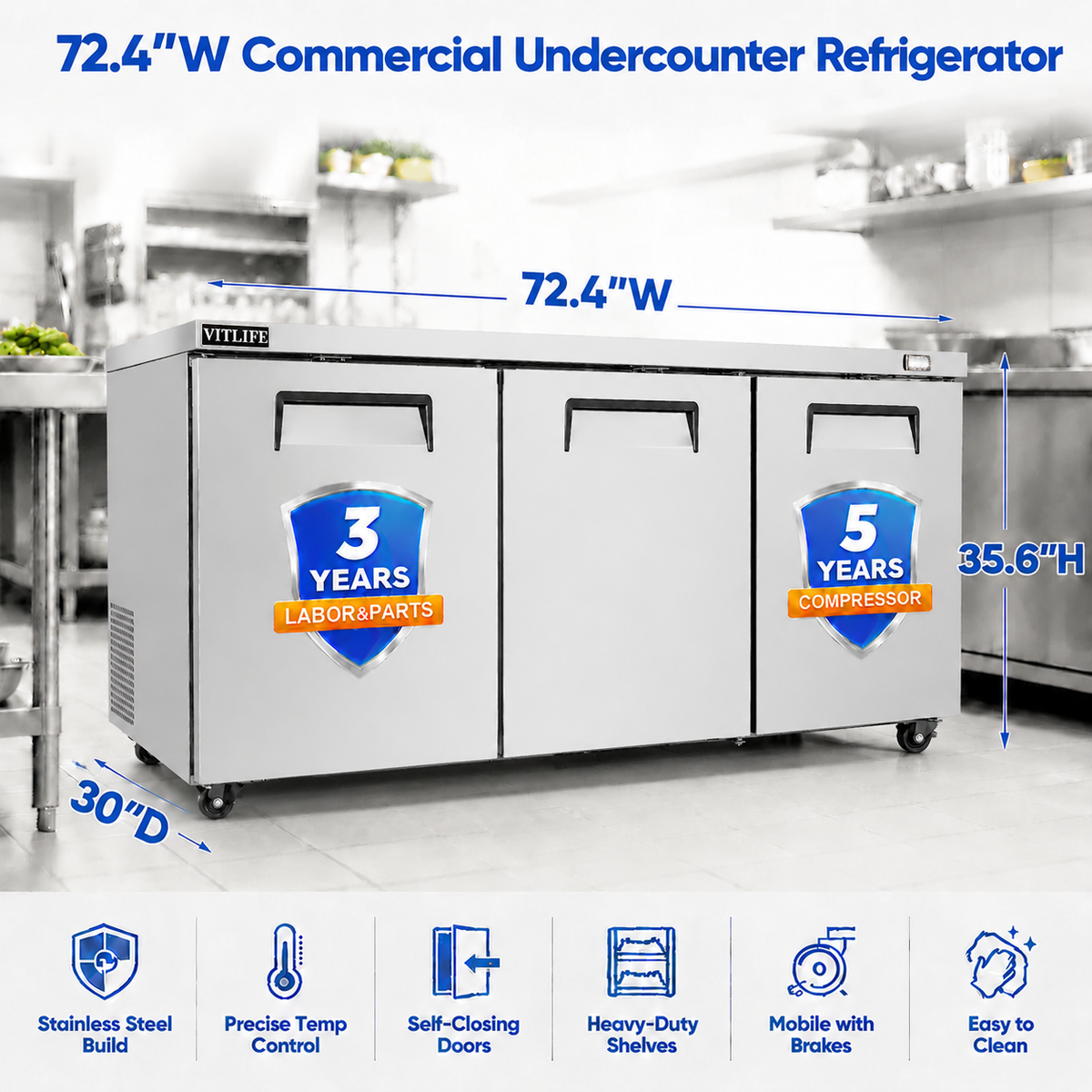 Under Counter Refrigerator - Three Doors