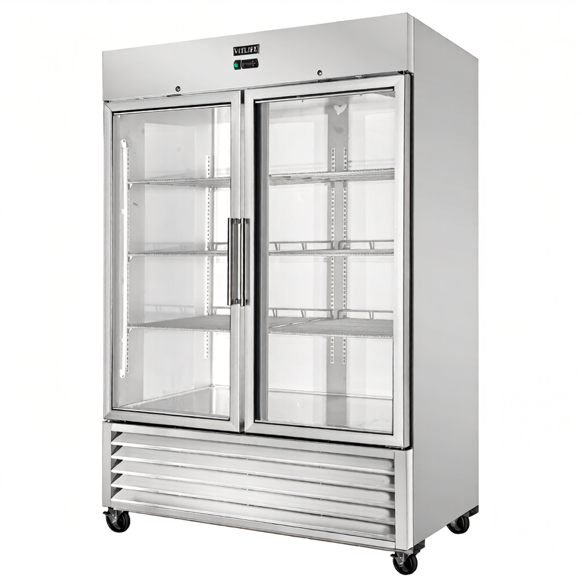 Bottom Mounted Glass Double Door Freezer