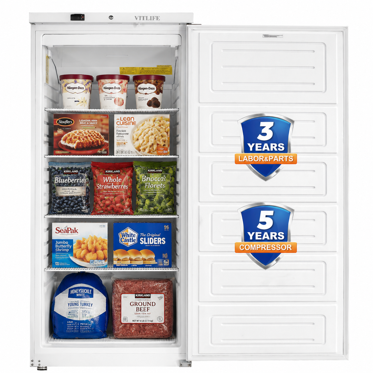 Upright Ventilated Freezer - Solid Door