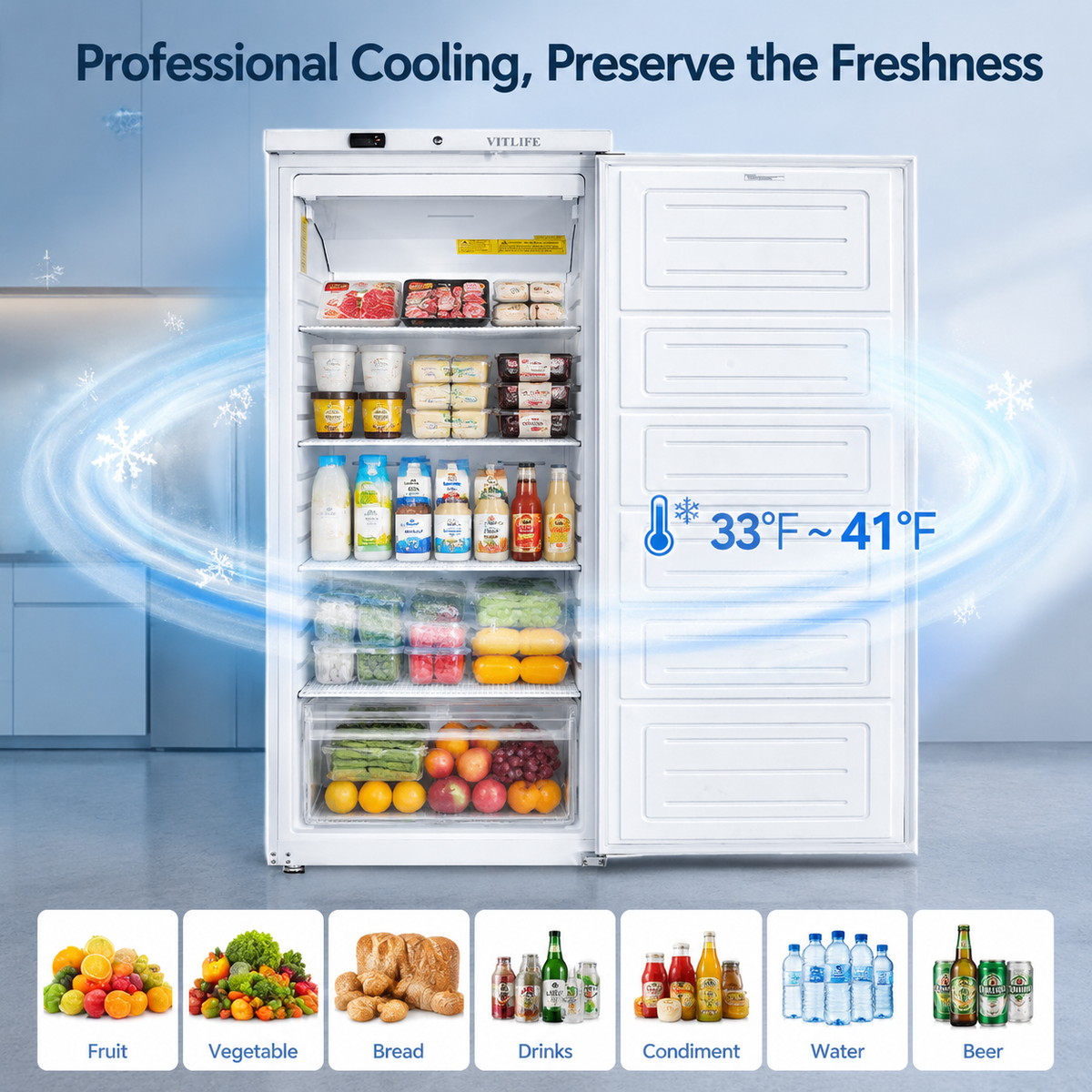 Upright Ventilated Chiller - Solid Door