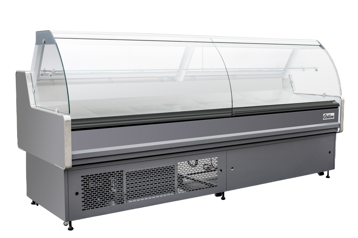 Curved Glass Refrigerated Serve Over Counter