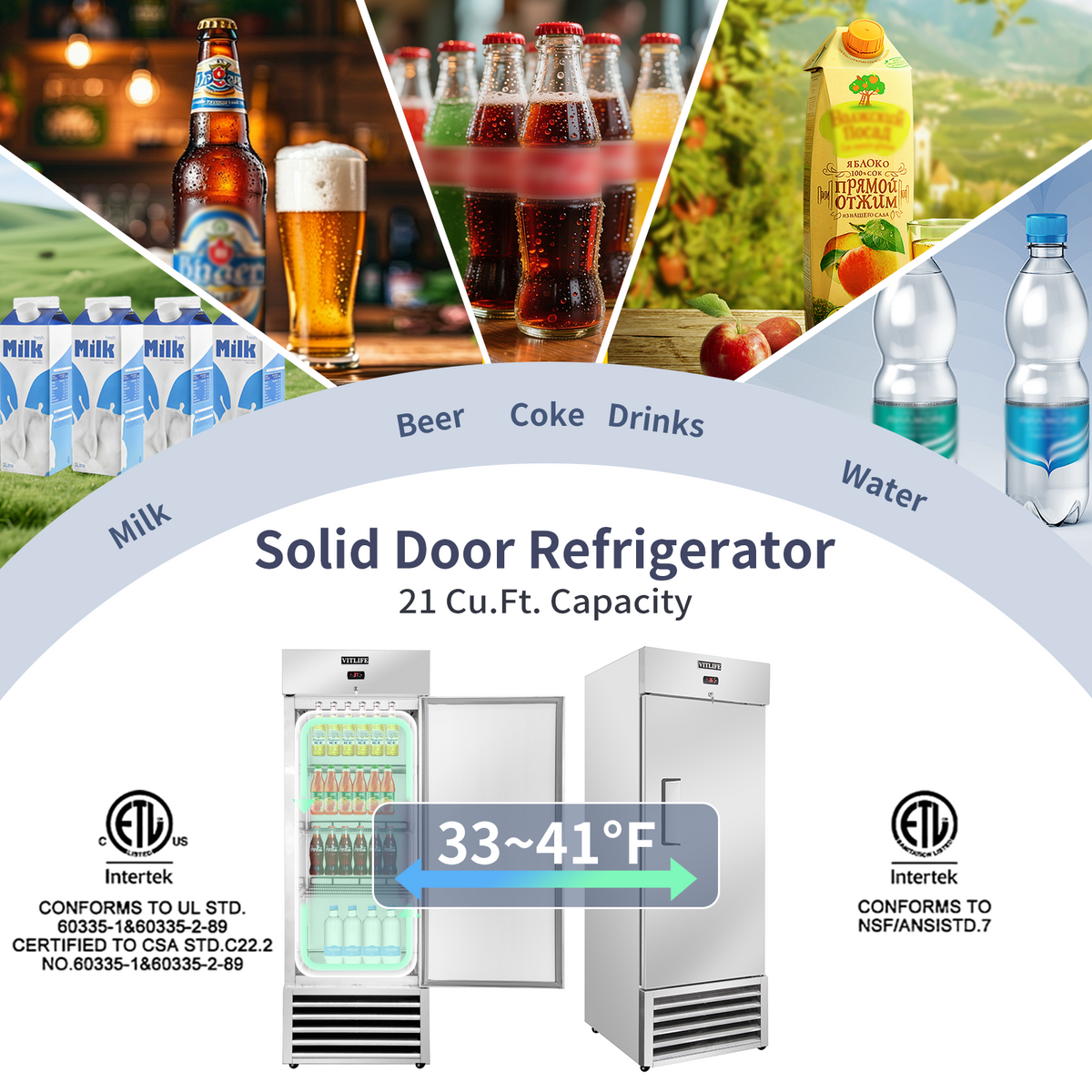 Bottom Mounted Solid Door Refrigerator