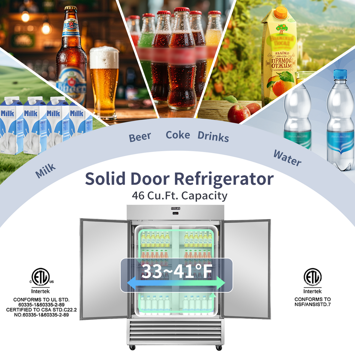 Bottom Mounted Solid Double Door Refrigerator
