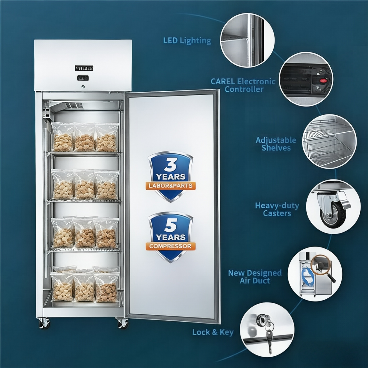 Top Mounted Solid Door Refrigerator