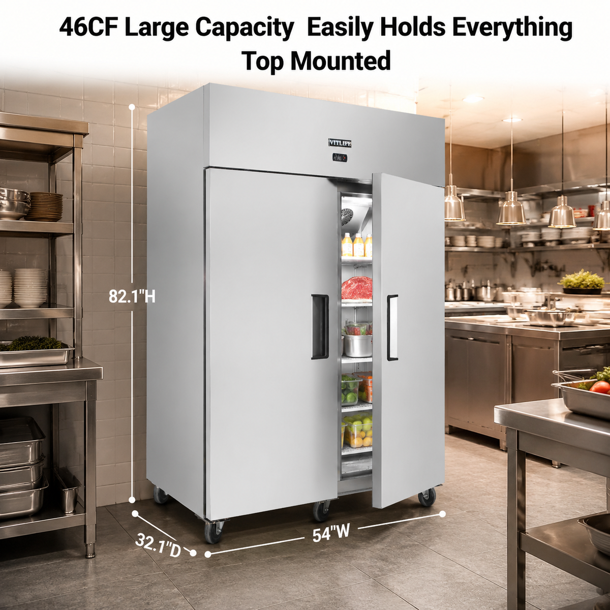 Top Mounted Solid Double Door Refrigerator