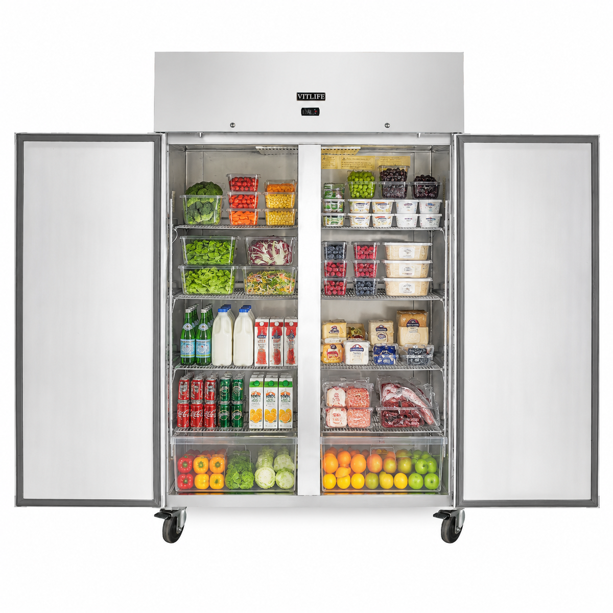 Top Mounted Solid Double Door Refrigerator