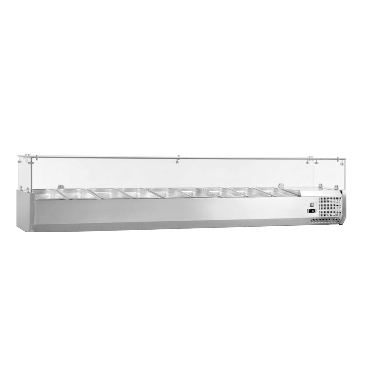 Countertop Refrigerated Display with Glass Guard - Nine Pans
