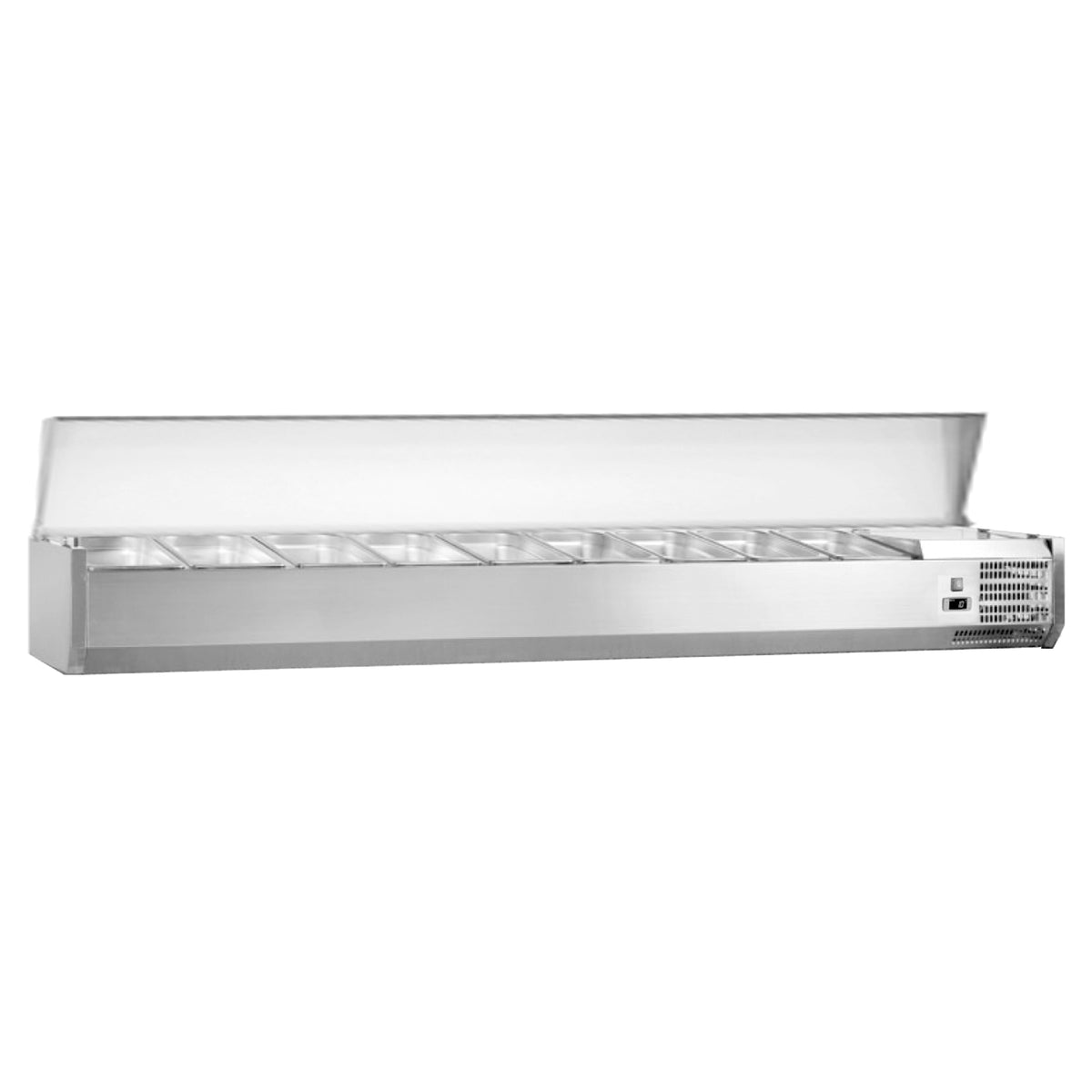 Countertop Refrigerated Display with Stainless Steel Lid - Nine Pans