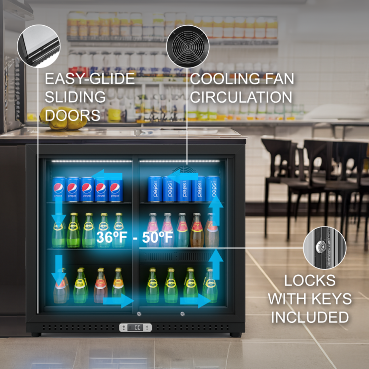 Two Sliding Door Backbar Cooler