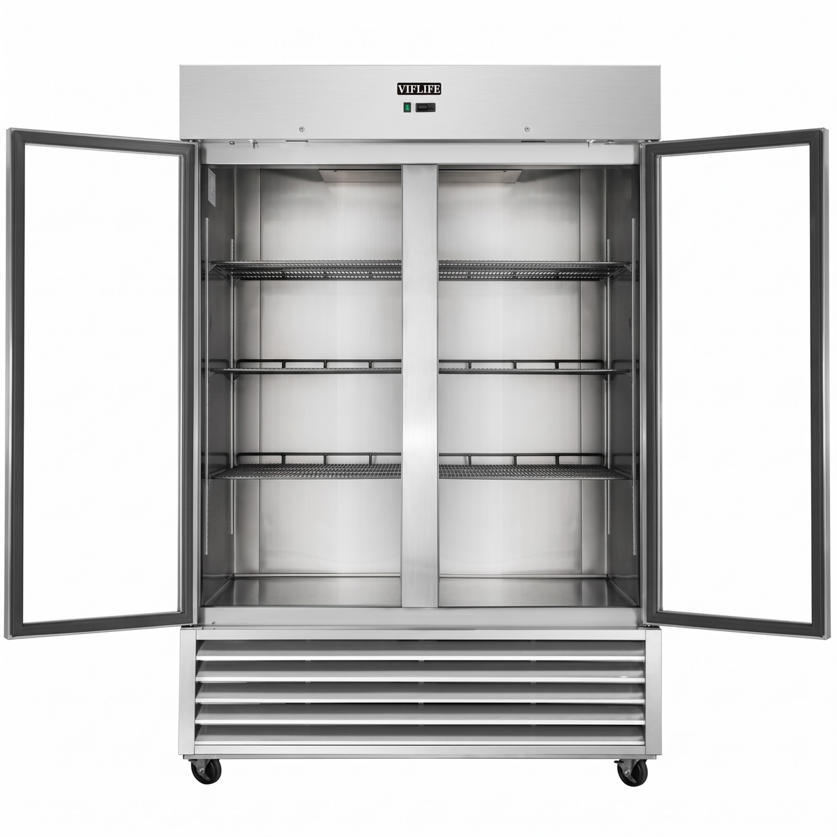 Bottom Mounted Glass Double Door Freezer
