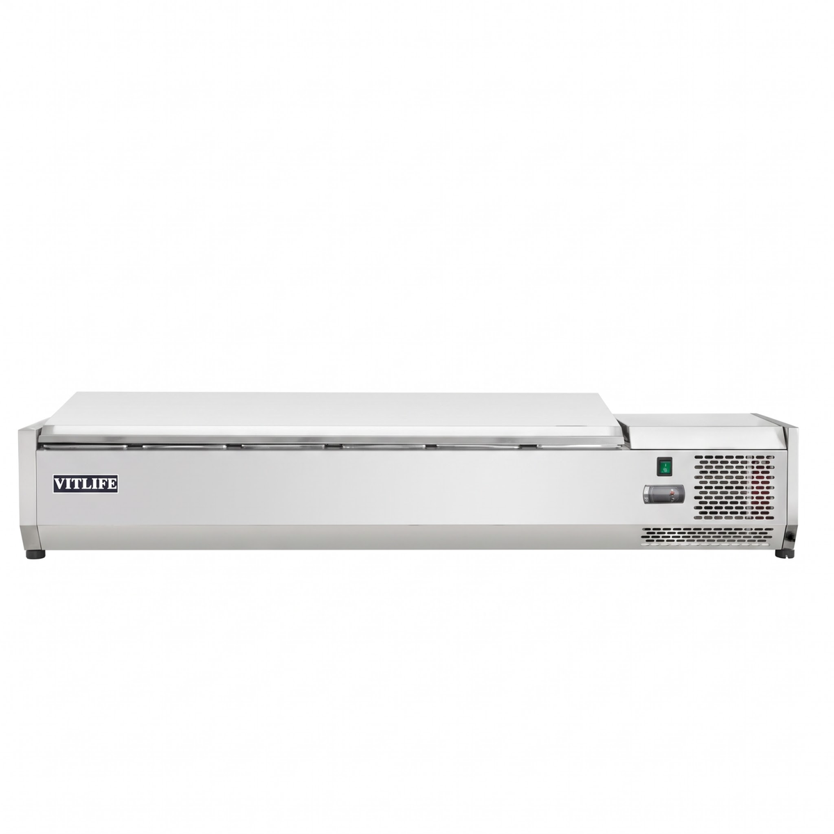 Countertop Refrigerated Display with Stainless Steel Lid - Six Pans