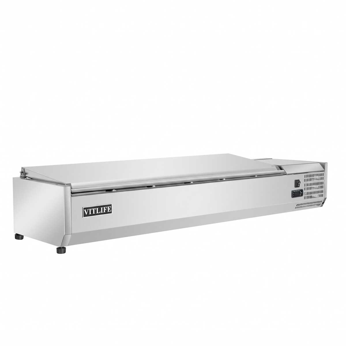 Countertop Refrigerated Display with Stainless Steel Lid - Six Pans